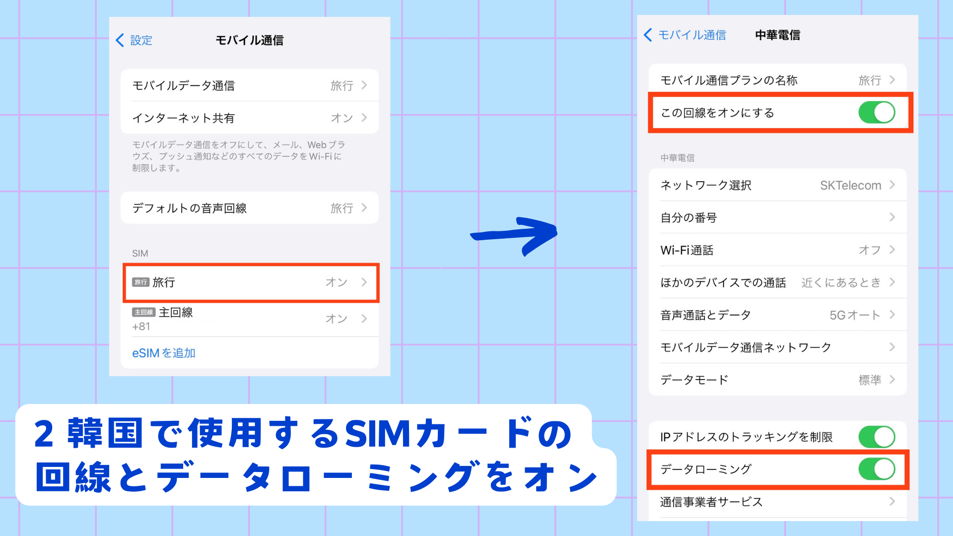 韓国 SIMカード 使い方 iphone 設定方法